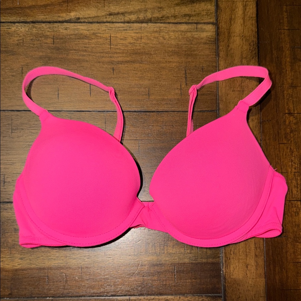 Pink Victoria's Secret Hot Pink Bra 34B adjustable